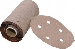 Norton - 5" Diam, 320 Grit Aluminum Oxide Adhesive PSA Disc - Very Fine Grade, Natural, B Weighted Backing, Flexible - Industrial Tool & Supply