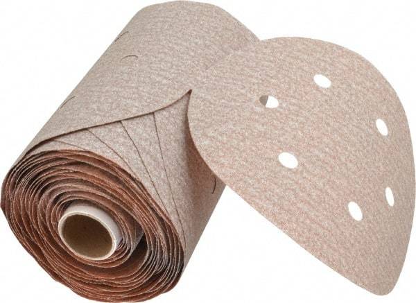 Norton - 6" Diam, 120 Grit Aluminum Oxide Adhesive PSA Disc - Medium Grade, Natural, B Weighted Backing, Flexible - Industrial Tool & Supply