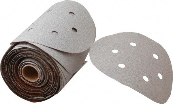 Norton - 6" Diam, 80 Grit Aluminum Oxide Adhesive PSA Disc - Coarse Grade, Natural, B Weighted Backing, Flexible - Industrial Tool & Supply