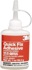 3M - 1 oz Bottle Clear Quick Fix Adhesive - 1 OZ BOTTLE CLEAR 3M QUICK FIX ADHESIVE - Industrial Tool & Supply