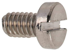 Value Collection - M2.5x0.45 Metric Coarse, 4mm Length Under Head Slotted Drive Machine Screw - Fillister Head, Grade 316 & A4 Stainless Steel, Uncoated, Without Washer - Industrial Tool & Supply