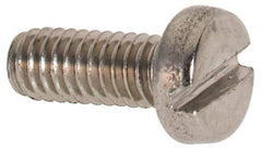 Value Collection - M2.5x0.45 Metric Coarse, 6mm Length Under Head Slotted Drive Machine Screw - Fillister Head, Grade 316 & A4 Stainless Steel, Uncoated, Without Washer - Industrial Tool & Supply