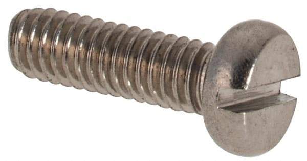 Value Collection - M2.5x0.45 Metric Coarse, 8mm Length Under Head Slotted Drive Machine Screw - Fillister Head, Grade 316 & A4 Stainless Steel, Uncoated, Without Washer - Industrial Tool & Supply