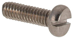 Value Collection - M2.5x0.45 Metric Coarse, 8mm Length Under Head Slotted Drive Machine Screw - Fillister Head, Grade 316 & A4 Stainless Steel, Uncoated, Without Washer - Industrial Tool & Supply