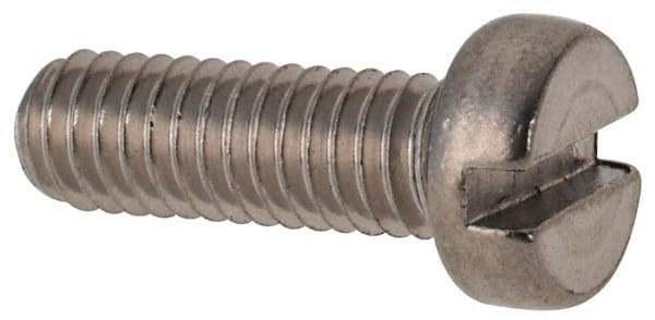 Value Collection - M4x0.70 Metric Coarse, 12mm Length Under Head Slotted Drive Machine Screw - Fillister Head, Grade 316 & A4 Stainless Steel, Uncoated, Without Washer - Industrial Tool & Supply