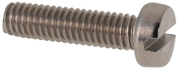 Value Collection - M4x0.70 Metric Coarse, 16mm Length Under Head Slotted Drive Machine Screw - Fillister Head, Grade 316 & A4 Stainless Steel, Uncoated, Without Washer - Industrial Tool & Supply