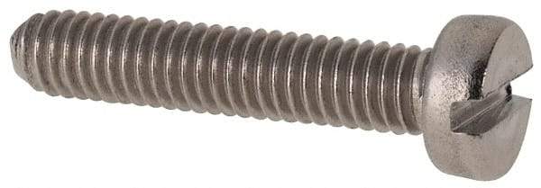 Value Collection - M4x0.70 Metric Coarse, 20mm Length Under Head Slotted Drive Machine Screw - Fillister Head, Grade 316 & A4 Stainless Steel, Uncoated, Without Washer - Industrial Tool & Supply