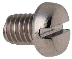 Value Collection - M5x0.80 Metric Coarse, 6mm Length Under Head Slotted Drive Machine Screw - Fillister Head, Grade 316 & A4 Stainless Steel, Uncoated, Without Washer - Industrial Tool & Supply
