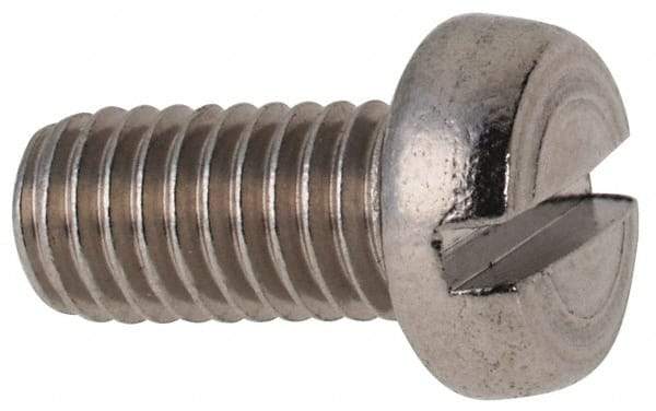 Value Collection - M5x0.80 Metric Coarse, 10mm Length Under Head Slotted Drive Machine Screw - Fillister Head, Grade 316 & A4 Stainless Steel, Uncoated, Without Washer - Industrial Tool & Supply