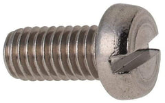 Value Collection - M5x0.80 Metric Coarse, 10mm Length Under Head Slotted Drive Machine Screw - Fillister Head, Grade 316 & A4 Stainless Steel, Uncoated, Without Washer - Industrial Tool & Supply
