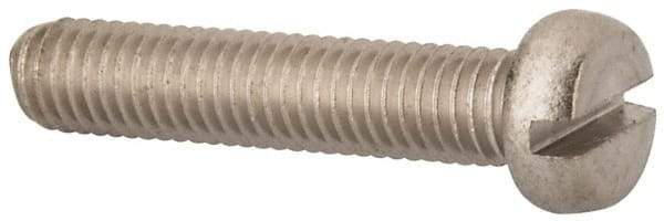 Value Collection - M5x0.80 Metric Coarse, 25mm Length Under Head Slotted Drive Machine Screw - Fillister Head, Grade 316 & A4 Stainless Steel, Uncoated, Without Washer - Industrial Tool & Supply