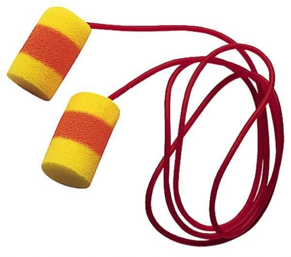 3M - Disposable, Corded, 30 dB, Barrel Earplugs - Yellow, 200 Pairs - Industrial Tool & Supply