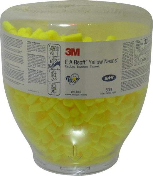 3M - One Touch Disposable Earplug Refill with 33 dB Earplugs - Yellow Earplugs, 500 Pairs - Industrial Tool & Supply