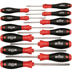 Wiha - 12 Piece Torx Screwdriver Set - Bit Sizes: Torx T-5, T-6, TORXr bits included: T7, T8, T10, T15, T20, T25, T27, T30 & T40, Comes in Box - Industrial Tool & Supply