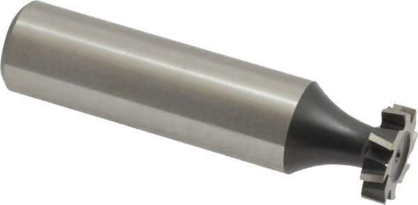 Interstate - 1/2" Diam x 1/8" Face Width, Cobalt, 8 Teeth, Shank Connection Woodruff Keyseat Cutter - Uncoated, 2-1/8" OAL x 1/2" Shank, Staggered Teeth, ANSI 404, Old Standard 3 - Industrial Tool & Supply