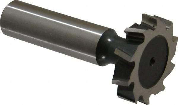 Interstate - 1-1/8" Diam x 1/4" Face Width, Cobalt, 12 Teeth, Shank Connection Woodruff Keyseat Cutter - Uncoated, 2-1/4" OAL x 1/2" Shank, Staggered Teeth, ANSI 809, Old Standard 18 - Industrial Tool & Supply