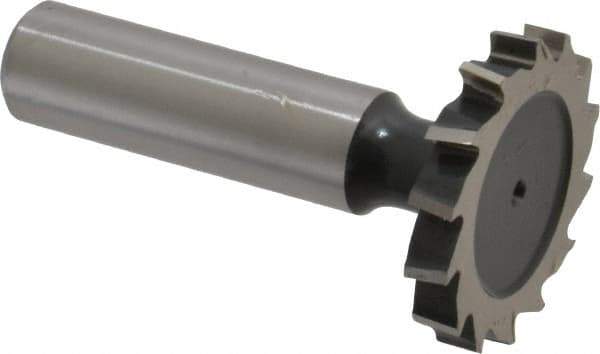 Interstate - 1-1/4" Diam x 3/16" Face Width, Cobalt, 14 Teeth, Shank Connection Woodruff Keyseat Cutter - Uncoated, 2-3/16" OAL x 1/2" Shank, Staggered Teeth, ANSI 610, Old Standard 19 - Industrial Tool & Supply