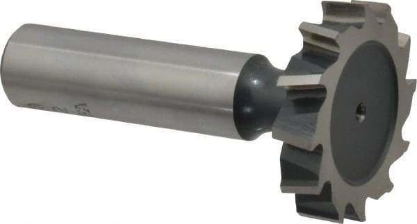 Interstate - 1-1/4" Diam x 1/4" Face Width, Cobalt, 14 Teeth, Shank Connection Woodruff Keyseat Cutter - Uncoated, 2-1/4" OAL x 1/2" Shank, Staggered Teeth, ANSI 810, Old Standard 21 - Industrial Tool & Supply