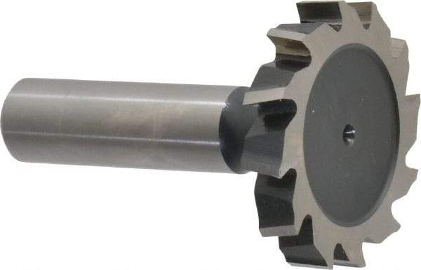 Interstate - 1-1/2" Diam x 1/4" Face Width, Cobalt, 16 Teeth, Shank Connection Woodruff Keyseat Cutter - Uncoated, 2-1/4" OAL x 1/2" Shank, Staggered Teeth, ANSI 812, Old Standard 24 - Industrial Tool & Supply