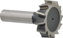 Interstate - 1-1/2" Diam x 3/8" Face Width, Cobalt, 16 Teeth, Shank Connection Woodruff Keyseat Cutter - Uncoated, 2-3/8" OAL x 1/2" Shank, Staggered Teeth, ANSI 1212, Old Standard G - Industrial Tool & Supply
