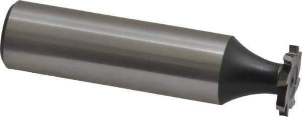 Interstate - 1/2" Diam x 1/16" Face Width, High Speed Steel, 8 Teeth, Shank Connection Woodruff Keyseat Cutter - Uncoated, 2-1/16" OAL x 1/2" Shank, Staggered Teeth, ANSI 204, Old Standard 1 - Industrial Tool & Supply