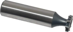 Interstate - 1/2" Diam x 3/32" Face Width, High Speed Steel, 8 Teeth, Shank Connection Woodruff Keyseat Cutter - Uncoated, 2-3/32" OAL x 1/2" Shank, Staggered Teeth, ANSI 304, Old Standard 2 - Industrial Tool & Supply