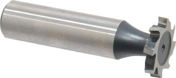 Interstate - 3/4" Diam x 1/8" Face Width, High Speed Steel, 10 Teeth, Shank Connection Woodruff Keyseat Cutter - Uncoated, 2-1/8" OAL x 1/2" Shank, Staggered Teeth, ANSI 406, Old Standard 7 - Industrial Tool & Supply