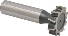 Interstate - 1" Diam x 1/4" Face Width, High Speed Steel, 12 Teeth, Shank Connection Woodruff Keyseat Cutter - Uncoated, 2-1/4" OAL x 1/2" Shank, Staggered Teeth, ANSI 808, Old Standard 15 - Industrial Tool & Supply
