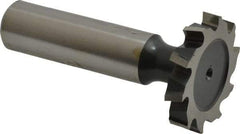 Interstate - 1-1/8" Diam x 3/16" Face Width, High Speed Steel, 12 Teeth, Shank Connection Woodruff Keyseat Cutter - Uncoated, 2-3/16" OAL x 1/2" Shank, Staggered Teeth, ANSI 609, Old Standard 16 - Industrial Tool & Supply