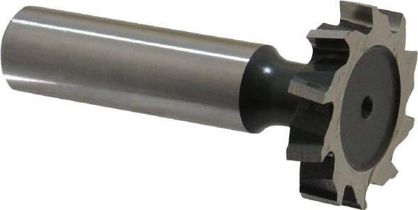 Interstate - 1-1/8" Diam x 7/32" Face Width, High Speed Steel, 12 Teeth, Shank Connection Woodruff Keyseat Cutter - Uncoated, 2-7/32" OAL x 1/2" Shank, Staggered Teeth, ANSI 709, Old Standard 17 - Industrial Tool & Supply