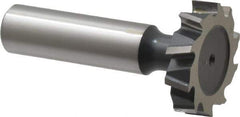 Interstate - 1-1/8" Diam x 1/4" Face Width, High Speed Steel, 12 Teeth, Shank Connection Woodruff Keyseat Cutter - Uncoated, 2-1/4" OAL x 1/2" Shank, Staggered Teeth, ANSI 809, Old Standard 18 - Industrial Tool & Supply