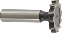 Interstate - 1-1/4" Diam x 3/16" Face Width, High Speed Steel, 14 Teeth, Shank Connection Woodruff Keyseat Cutter - Uncoated, 2-3/16" OAL x 1/2" Shank, Staggered Teeth, ANSI 610, Old Standard 19 - Industrial Tool & Supply
