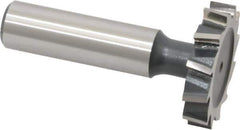 Interstate - 1-1/4" Diam x 1/4" Face Width, High Speed Steel, 14 Teeth, Shank Connection Woodruff Keyseat Cutter - Uncoated, 2-1/4" OAL x 1/2" Shank, Staggered Teeth, ANSI 810, Old Standard 21 - Industrial Tool & Supply