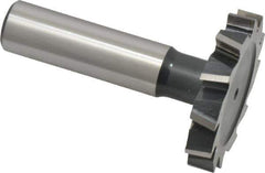 Interstate - 1-1/2" Diam x 1/4" Face Width, High Speed Steel, 16 Teeth, Shank Connection Woodruff Keyseat Cutter - Uncoated, 2-1/4" OAL x 1/2" Shank, Staggered Teeth, ANSI 812, Old Standard 24 - Industrial Tool & Supply
