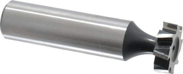 Interstate - 5/8" Diam x 3/16" Face Width, High Speed Steel, 8 Teeth, Shank Connection Woodruff Keyseat Cutter - Uncoated, 2-3/16" OAL x 1/2" Shank, Staggered Teeth, ANSI 605, Old Standard 61 - Industrial Tool & Supply