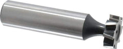Interstate - 5/8" Diam x 3/16" Face Width, High Speed Steel, 8 Teeth, Shank Connection Woodruff Keyseat Cutter - Uncoated, 2-3/16" OAL x 1/2" Shank, Staggered Teeth, ANSI 605, Old Standard 61 - Industrial Tool & Supply