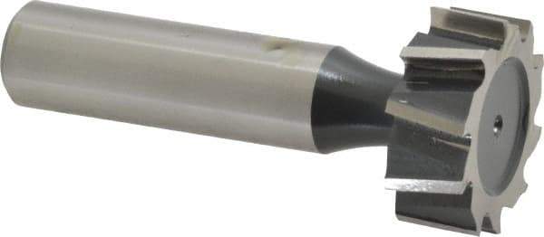 Interstate - 1" Diam x 3/8" Face Width, High Speed Steel, 10 Teeth, Shank Connection Woodruff Keyseat Cutter - Uncoated, 2-3/8" OAL x 1/2" Shank, Staggered Teeth, ANSI 1208, Old Standard 152 - Industrial Tool & Supply