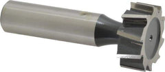 Interstate - 1" Diam x 3/8" Face Width, High Speed Steel, 10 Teeth, Shank Connection Woodruff Keyseat Cutter - Uncoated, 2-3/8" OAL x 1/2" Shank, Staggered Teeth, ANSI 1208, Old Standard 152 - Industrial Tool & Supply
