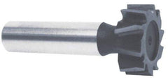 Keo - 1" Diam x 7/32" Face Width, High Speed Steel, 10 Teeth, Shank Connection Woodruff Keyseat Cutter - Uncoated, 2-7/32" OAL x 1/2" Shank, Staggered Teeth, ANSI 708, Old Standard 14 - Industrial Tool & Supply