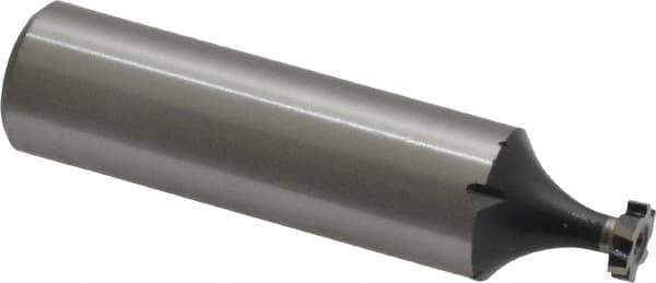 Interstate - 1/4" Diam x 1/16" Face Width, High Speed Steel, 6 Teeth, Shank Connection Woodruff Keyseat Cutter - Uncoated, 2-1/16" OAL x 1/2" Shank, Staggered Teeth, ANSI 202, Old Standard 201 - Industrial Tool & Supply