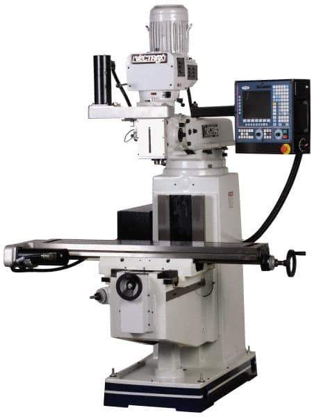 Vectrax - 54" Long x 10" Wide, 3 Phase CNC Milling Machine - Frequency Control, R8 Taper, 5 hp - Industrial Tool & Supply