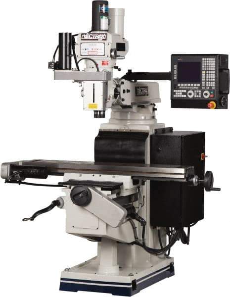 Vectrax - 54" Long x 10" Wide, 3 Phase Fagor 3 Axis 8055i CNC Milling Machine - Variable Speed Pulley Control, NT40 Taper, 5 hp - Industrial Tool & Supply