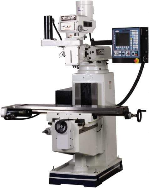 Vectrax - 49" Long x 9" Wide, 3 Phase Fagor 3 Axis 8055i CNC Milling Machine - Variable Speed Pulley Control, R8 Taper, 3 hp - Industrial Tool & Supply