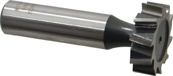 Interstate - 1" Diam x 5/16" Face Width, High Speed Steel, 12 Teeth, Shank Connection Woodruff Keyseat Cutter - Uncoated, 2-5/16" OAL x 1/2" Shank, Staggered Teeth, ANSI 1008, Old Standard B - Industrial Tool & Supply
