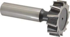 Interstate - 1-1/4" Diam x 3/8" Face Width, High Speed Steel, 14 Teeth, Shank Connection Woodruff Keyseat Cutter - Uncoated, 2-3/8" OAL x 1/2" Shank, Staggered Teeth, ANSI 1210, Old Standard E - Industrial Tool & Supply