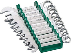 SK - 10 Piece, 10 to 19mm, 12 Point, Combination Wrench Set - Metric System of Measurement, Chrome Finish, Comes in Plastic Tray - Industrial Tool & Supply