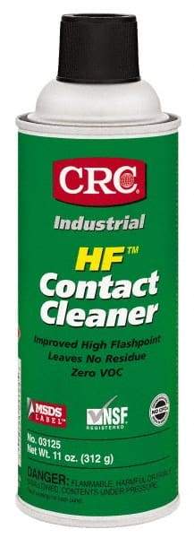 CRC - 11 Ounce Aerosol Contact Cleaner - 205°F Flash Point, 45,700 Volt Dielectric Strength, Flammable, Food Grade, Plastic Safe - Industrial Tool & Supply