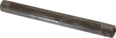 Made in USA - Schedule 80, 3/8" Diam x 6-1/2" Long Black Pipe Nipple - Threaded - Industrial Tool & Supply
