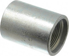 Made in USA - Class 300, 1-1/4" Galvanized Pipe Coupling - Threaded, Steel - Industrial Tool & Supply
