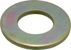 Made in USA - 5/16" Screw, Grade 8 Alloy Steel SAE Flat Washer - 11/32" ID x 11/16" OD, 0.072" Thick, Zinc Yellow Dichromate Finish - Industrial Tool & Supply